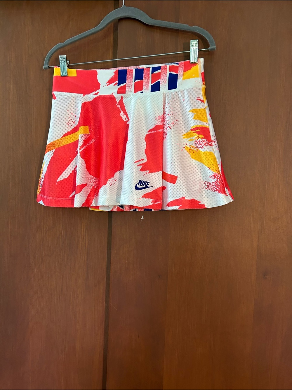 Nike Women's Red White Yellow Printed Tennis Skort
